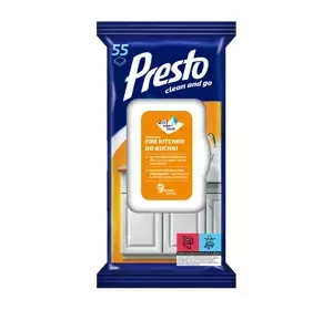 PRESTO ВОЛОГІ СЕРВЕТКИ ДЛЯ КУХНІ 55 ШТУК