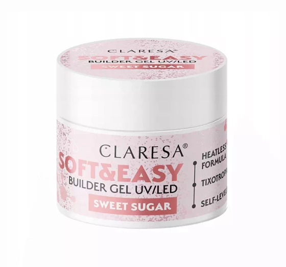CLARESA SOFT & EASY ГЕЛЬ ДЛЯ НАРОЩУВАННЯ НІГТІВ UV/LED SWEET SUGAR 45Г