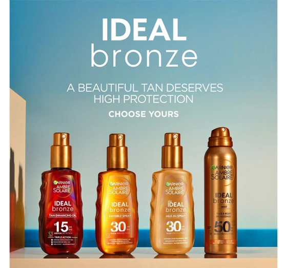 GARNIER AMBRE SOLAIRE IDEAL BRONZE ОЛІЯ ДЛЯ ПРИСКОРЕННЯ ЗАСМАГИ SPF30 150МЛ
