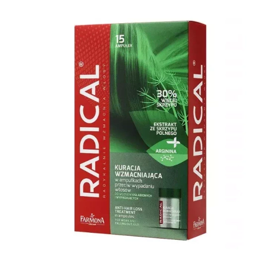 Натисніть на картинку, щоб її збільшити FARMONA RADICAL ЛІКУВАННЯ, ЩО ЗМІЦНЮЄ ВОЛОССЯ15X 5МЛ