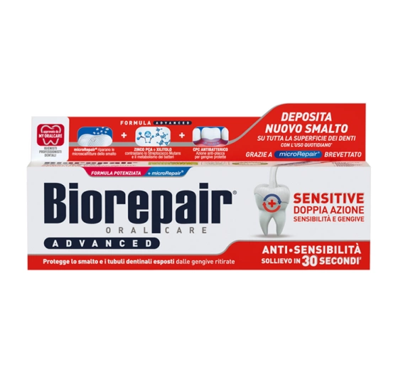 Biorepair Oral Care Advanced зубная паста для чувствительных зубов с двойным действием 75мл