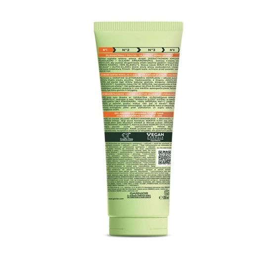 Garnier Fructis Keratin Sleek шампунь для сухого та пухнастого волосся 200 мл