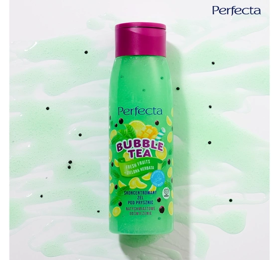 PERFECTA BUBBLE TEA ГЕЛЬ ДЛЯ ДУША FRESH FRUITS + ЗЕЛЕНЫЙ ЧАЙ 400Г