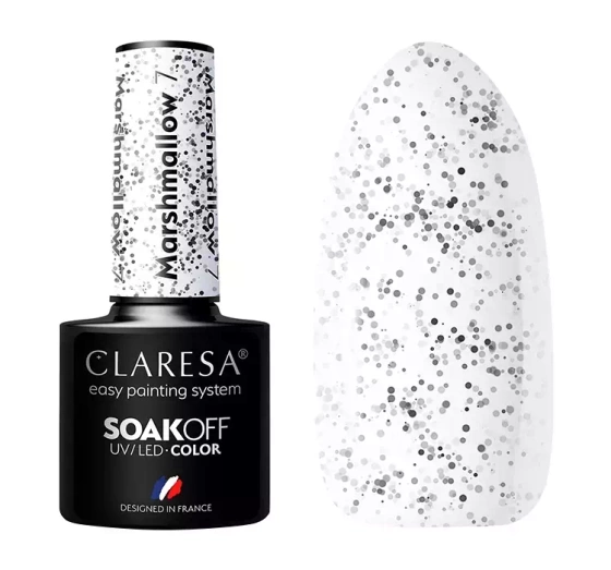 CLARESA SOAK OFF ГЕЛЬ-ЛАК MARSHMALLOW 7 5МЛ