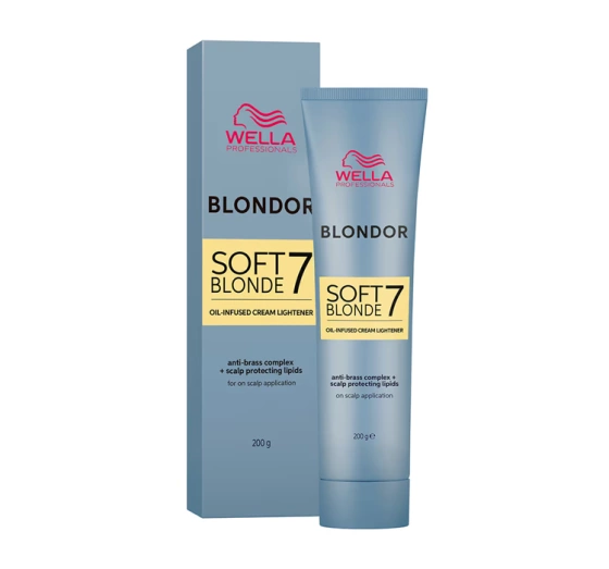 Натисніть на картинку, щоб її збільшити WELLA PROFESSIONALS BLONDOR SOFT BLONDE 7 ОСВІТЛЮВАЧ ДЛЯ ВОЛОССЯ У ФОРМІ КРЕМУ 200Г