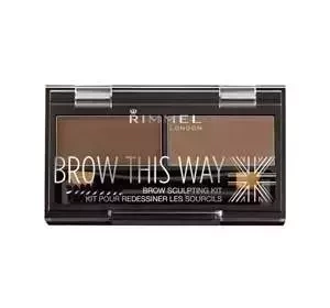 RIMMEL BROW THIS WAY НАБОР ДЛЯ СТИЛИЗАЦИИ БРОВЕЙ 002 MEDIUM BROWN 1,1Г