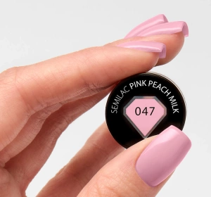 SEMILAC ГЕЛЬ-ЛАК UV PINK PEACH MILK 047