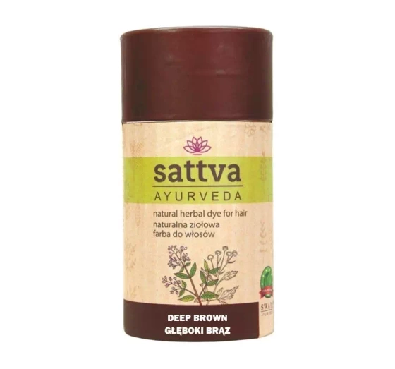 SATTVA AYURVEDA НАТУРАЛЬНА ТРАВ'ЯНА ФАРБА НА ОСНОВІ ХНИ ГЛИБОКИЙ КОРИЧНЕВИЙ 150Г