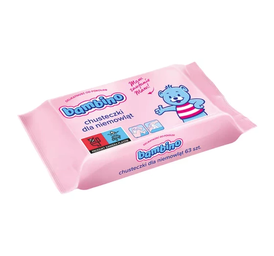 BAMBINO ДЕЛИКАТНЫЕ САЛФЕТКИ ДЛЯ НОВОРОЖДЕННЫХ 63 ШТ