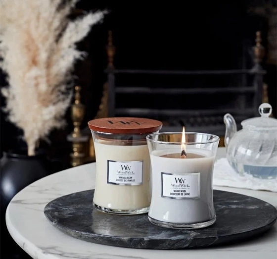 Woodwick Medium Jar Candle ароматична свічка Vanilla Bean 275 г