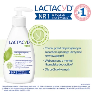 LACTACYD FRESH ОСВІЖАЮЧИЙ ГЕЛЬ ДЛЯ ІНТИМНОЇ ГІГІЄНИ З ДОЗАТОРОМ 200МЛ