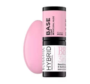 EVELINE HYBRID PRO КАУЧУКОВАЯ БАЗА ПОД ГЕЛЬ-ЛАК 01 NATURAL NUDE 5МЛ