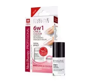 EVELINE NAIL THERAPY 6В1 CARE&COLOUR SALON EFFECT КОНДИЦИОНЕР ДЛЯ НОГТЕЙ С ЦВЕТОМ FRENCH 5МЛ