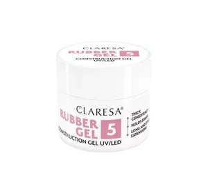 CLARESA RUBBER ГЕЛЬ ДЛЯ НАРАЩИВАНИЯ НОГТЕЙ UV/LED 5 12Г