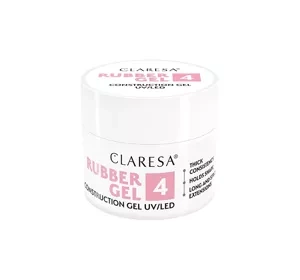 CLARESA RUBBER ГЕЛЬ ДЛЯ НАРАЩИВАНИЯ НОГТЕЙ UV/LED 4 12Г