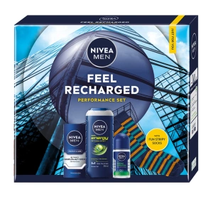 NIVEA MEN Feel Recharged Performance Set мужской набор косметических средств с носками