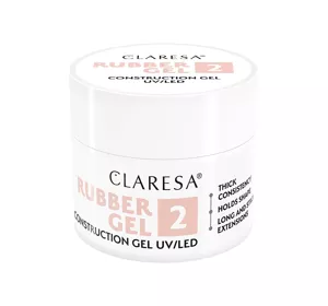 CLARESA RUBBER ГЕЛЬ ДЛЯ НАРАЩИВАНИЯ НОГТЕЙ UV/LED 2 45Г