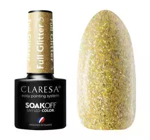 CLARESA SOAK OFF ГЕЛЬ-ЛАК FULL GLITTER 3 5МЛ