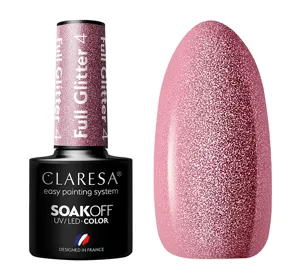 CLARESA SOAK OFF ГЕЛЬ-ЛАК FULL GLITTER 4 5МЛ