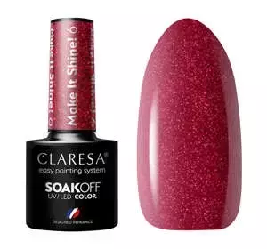 CLARESA SOAK OFF ГЕЛЬ-ЛАК MAKE IT SHINE 6 5Г