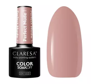 CLARESA SOAK OFF ГЕЛЬ-ЛАК PERFECT NUDE 1 5Г