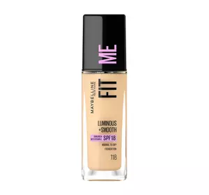 MAYBELLINE FIT ME LUMINOUS + SMOOTH ТОНАЛЬНОЕ СРЕДСТВО 118 LIGHT BEIGE 30МЛ