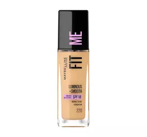 MAYBELLINE FIT ME LUMINOUS + SMOOTH ТОНАЛЬНОЕ СРЕДСТВО 220 NATURAL BEIGE 30МЛ