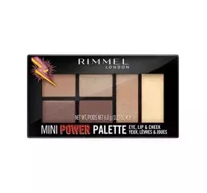 RIMMEL MINI POWER МНОГОФУНКЦИОНАЛЬНАЯ ПАЛЕТКА ДЛЯ ГЛАЗ, ГУБ И ЩЕК 001 FEARLESS 6,8Г