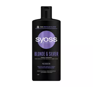 SYOSS BLONDE & SILVER ШАМПУНЬ ДЛЯ ОСВЕТЛЕННЫХ, СЕДЫХ И БЛОНД ВОЛОС 440МЛ