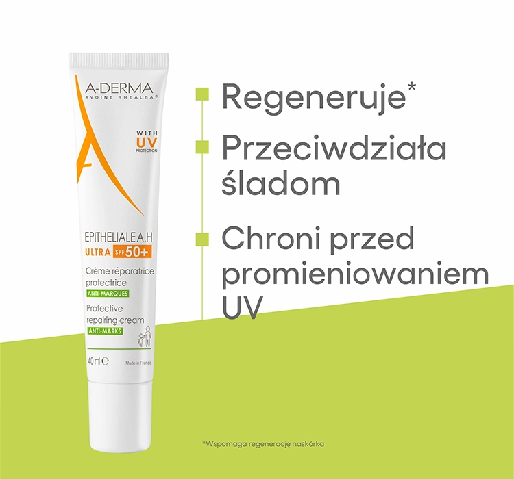 A-DERMA EPITHELIALE A.H ULTRA ЗАЩИТНЫЙ РЕГЕНЕРИРУЮЩИЙ КРЕМ SPF50+ 40МЛ