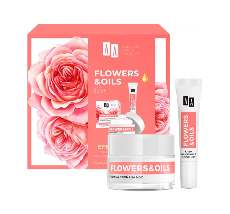 AA FLOWERS & OIL LIFTING EFFECT 65+ ПОДАРОЧНЫЙ НАБОР