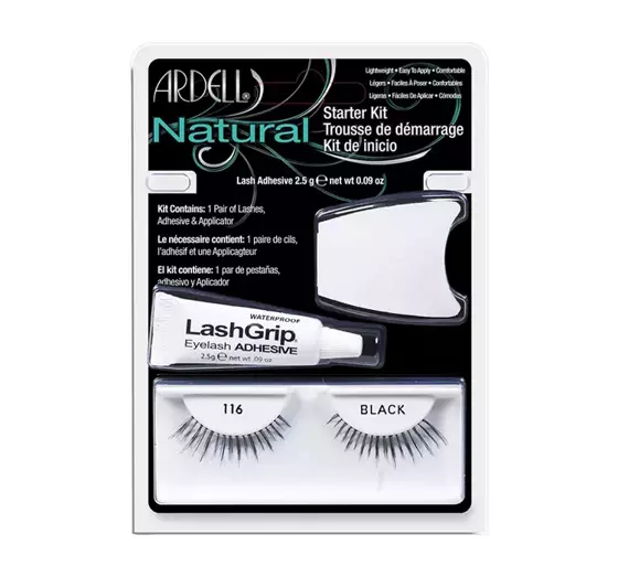 ARDELL NATURAL НАБОР НАКЛАДНЫЕ РЕСНИЦЫ 116 BLACK + КЛЕЙ + АППЛИКАТОР