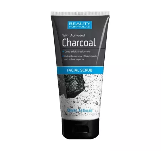 BEAUTY FORMULAS CHARCOAL FACIAL SCRUB СКРАБ ДЛЯ ЛИЦА С АКТИВИРОВАННЫМ УГЛЕМ 150МЛ