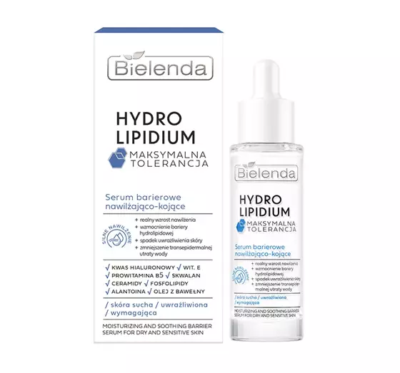 BIELENDA HYDRO LIPIDIUM УВЛАЖНЯЮЩАЯ И УСПОКАИВАЮЩАЯ СЫВОРОТКА ДЛЯ ЛИЦА 30МЛ