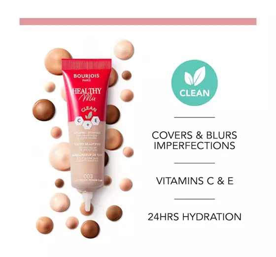 BOURJOIS HEALTHY MIX УВЛАЖНЯЮЩИЙ ТОНАЛЬНЫЙ КРЕМ 002 LIGHT 30 МЛ