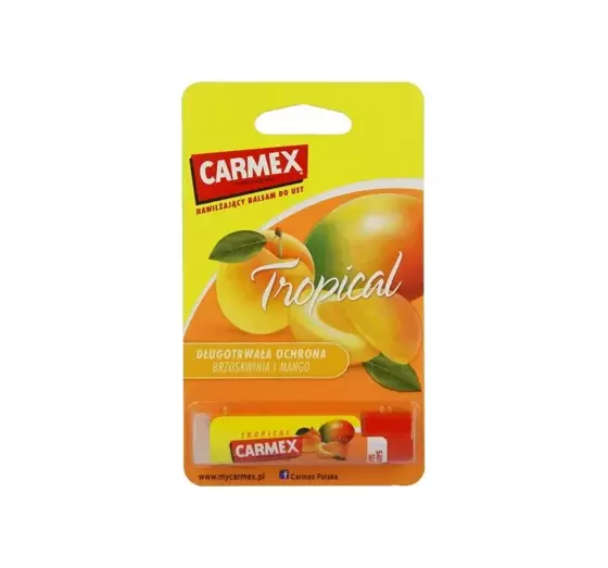 CARMEX УВЛАЖНЯЮЩИЙ БАЛЬЗАМ ДЛЯ ГУБ TROPICAL ПЕРСИК МАНГО 4,25Г