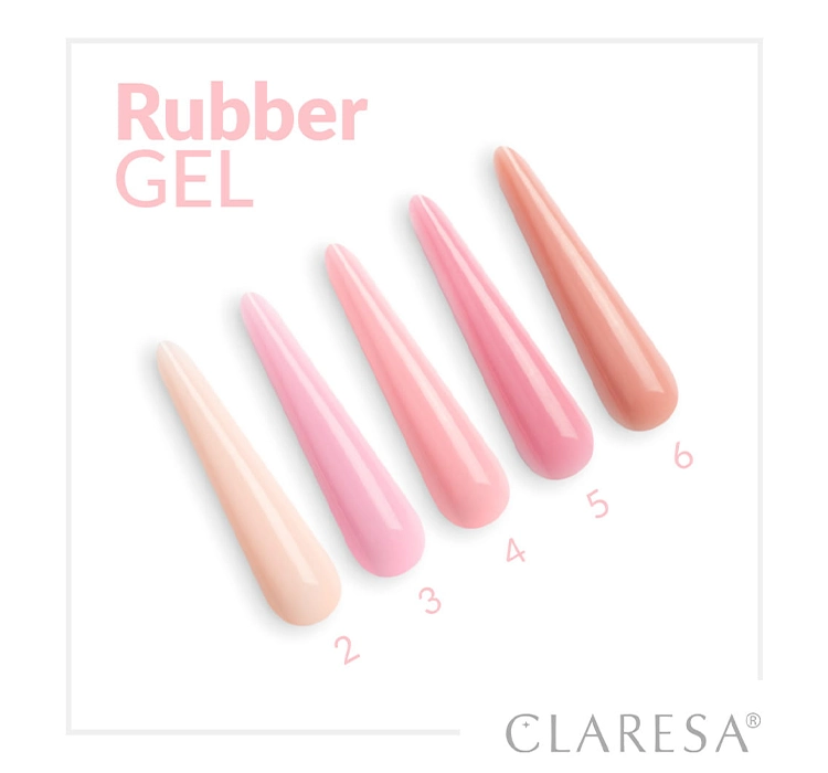 CLARESA RUBBER ГЕЛЬ ДЛЯ НАРАЩИВАНИЯ НОГТЕЙ UV/LED 4 12Г