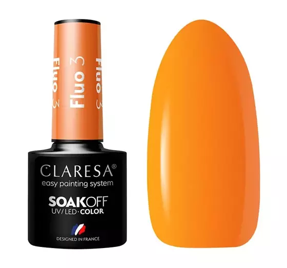 CLARESA SOAK OFF ГЕЛЬ-ЛАК FLUO 3 5МЛ