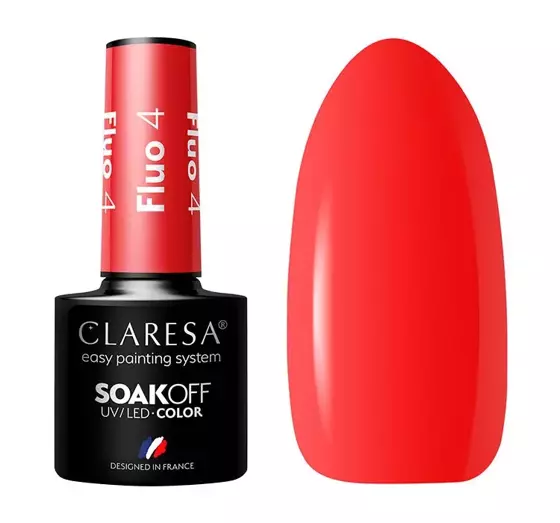 CLARESA SOAK OFF ГЕЛЬ-ЛАК FLUO 4 5МЛ