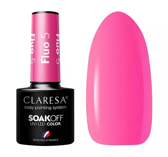 CLARESA SOAK OFF ГЕЛЬ-ЛАК FLUO 5 5МЛ