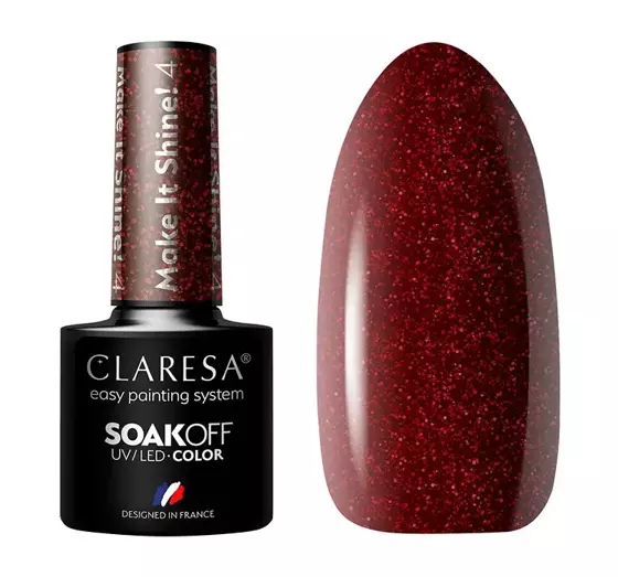 CLARESA SOAK OFF ГЕЛЬ-ЛАК MAKE IT SHINE 4 5Г