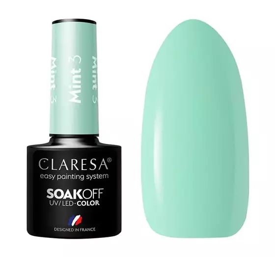 CLARESA SOAK OFF ГЕЛЬ-ЛАК MINT 3 5МЛ