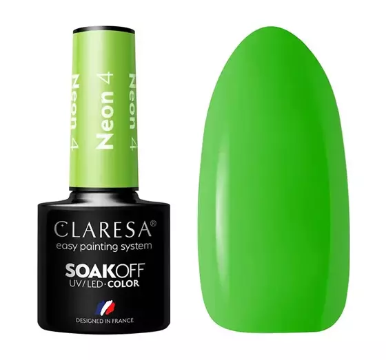 CLARESA SOAK OFF ГЕЛЬ-ЛАК NEON 4 5МЛ