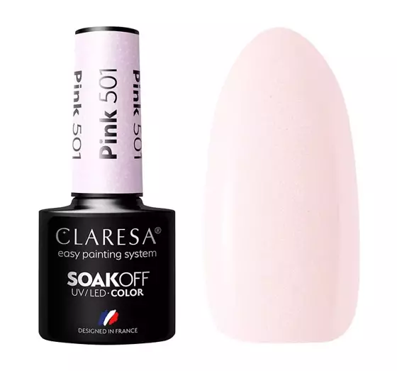 CLARESA SOAK OFF ГЕЛЬ-ЛАК  PINK 501 5Г