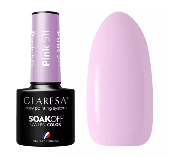 CLARESA SOAK OFF ГЕЛЬ-ЛАК PINK 511 5МЛ