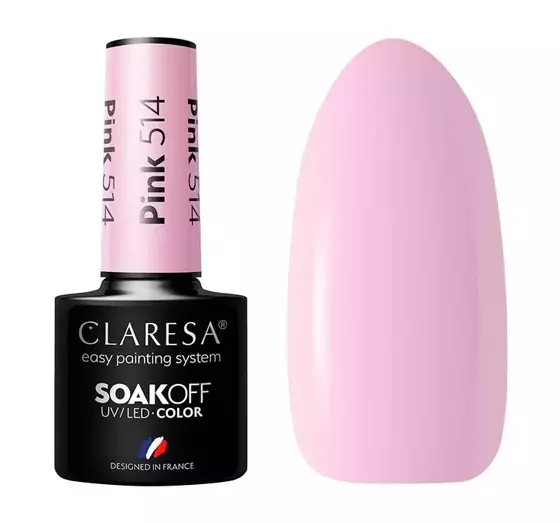 CLARESA SOAK OFF ГЕЛЬ-ЛАК PINK 514 5МЛ