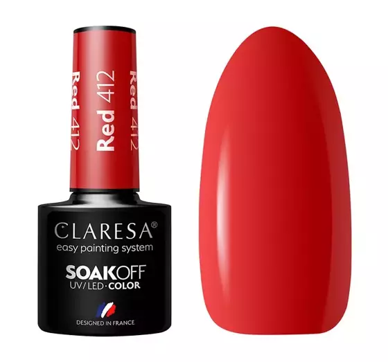 CLARESA SOAK OFF ГЕЛЬ-ЛАК RED 412 5Г