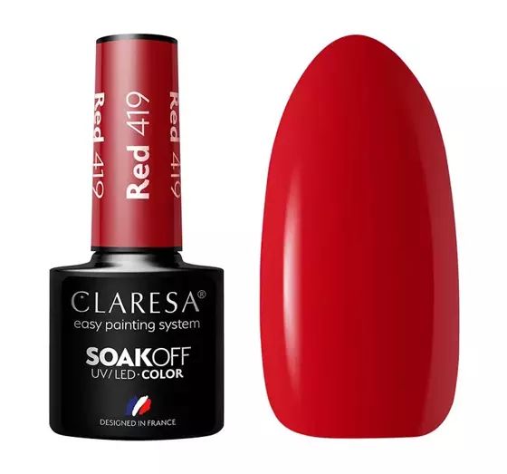 CLARESA SOAK OFF ГЕЛЬ-ЛАК RED 419 5Г