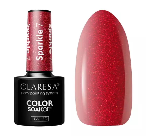 CLARESA SOAK OFF ГЕЛЬ-ЛАК SPARKLE 7 5Г