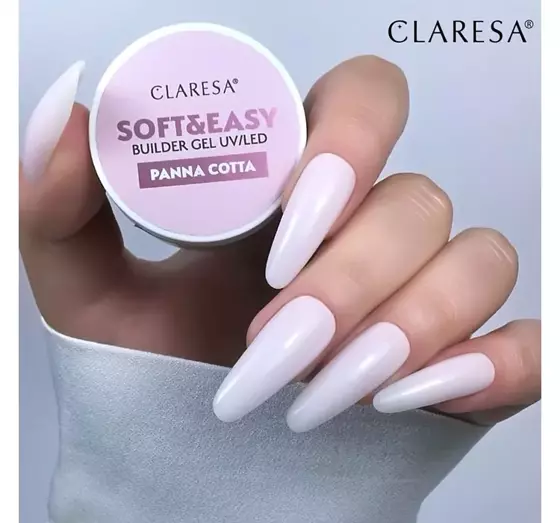 CLARESA SOFT & EASY ГЕЛЬ ДЛЯ НАРАЩИВАНИЯ НОГТЕЙ UV/LED PANNA COTTA 12Г